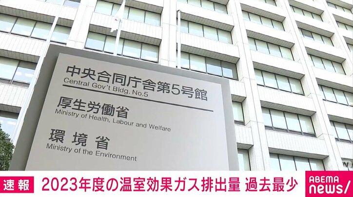 2023年度の温室効果ガス排出量が過去最小