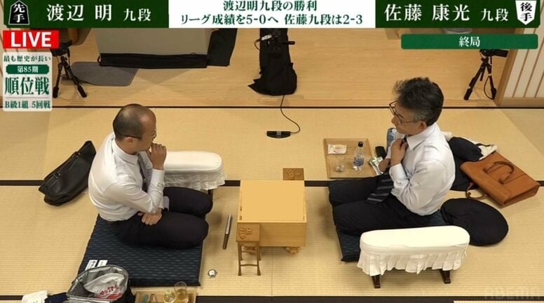 名人経験者の渡辺明九段が無敗キープでリーグ5連勝！5回戦で佐藤康光九段に勝利／将棋・順位戦B級1組