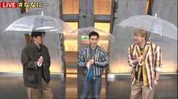 稲垣・草なぎ・香取「豪雨です」GW最終日『ななにー』生放送はオール外ロケ敢行