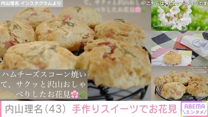 【写真・画像】吉田栄作に作った愛妻弁当が話題の内山理名、手作りスイーツでお花見を満喫　2枚目