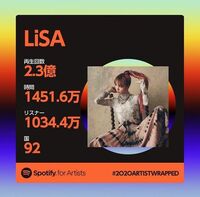 LiSA、驚異の2.3億回再生！「Spotify」海外人気ランキングで2冠を達成