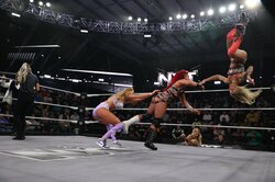 「絶対わざとだろ」人気女子タッグ、超難易度アクロバティック技を“誤爆”で敗戦…緻密すぎる空中殺法でまた同士討ちにファン困惑