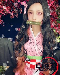 「反則級に可愛い」「めちゃ似てる」人気YouTuber・サキ吉の「鬼滅の刃」禰豆子コスに反響