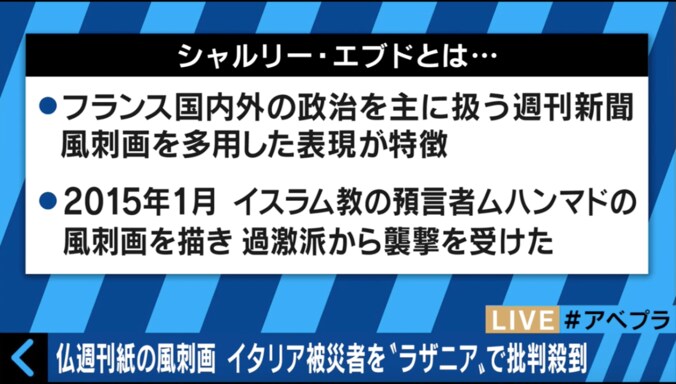 ウーマン村本、嫌悪感あらわに　仏紙「シャルリー」地震風刺画問題 3枚目