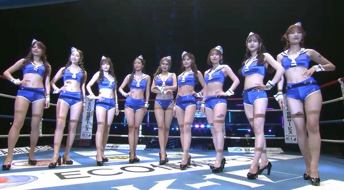 「K-1 GIRLS」のキャプテンを務める波北かほ（写真中央）