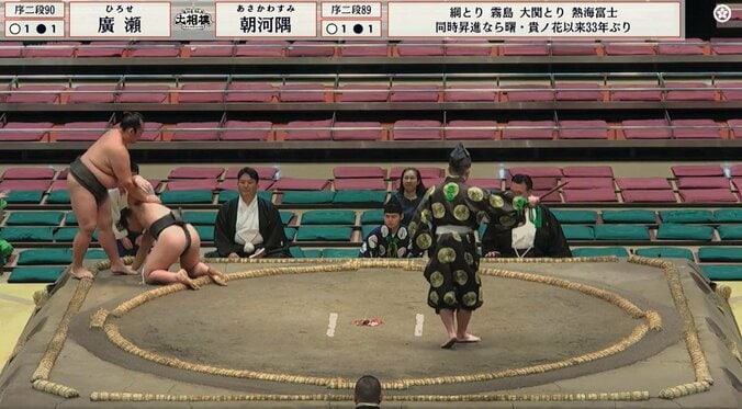 死力を尽くした力士がフラフラ、グラグラに… 会心の白星に「師匠の前で」高砂親方もニッコリ 2枚目