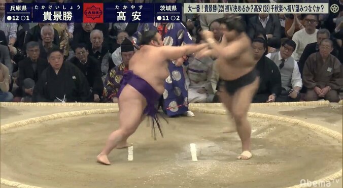 土俵下の千賀ノ浦親方、「行け！」と心の叫び　まさかの結末に貴景勝を見つめて口を真一文字 1枚目