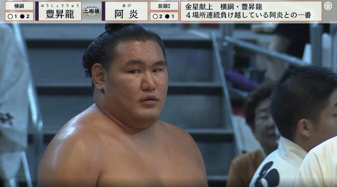 視線が泳ぎ、らしくない豊昇龍の様子