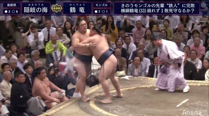 熊ケ谷親方、鶴竜の強さに「言うことナシ」　一気の寄り切りで勝ち越し決める 1枚目