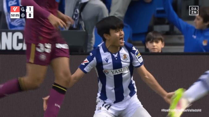 【写真・画像】驚愕！ 久保建英の“神トラップ”が「うっま」「美しい」「何そのタッチ…」25mロングパスを左足アウトサイドで完璧コントロール→ラ・リーガ公式も即紹介　1枚目