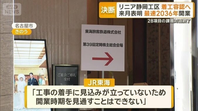 「開業時期を見通すことはできない」と説明