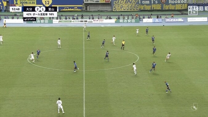 「誤審じゃない？」J2リーグでオフサイドを巡る判定に物議「笑ってしまうくらい飛び出してるよな」「正確にはわからんのだよ」ファンからはVARを求める声 3枚目