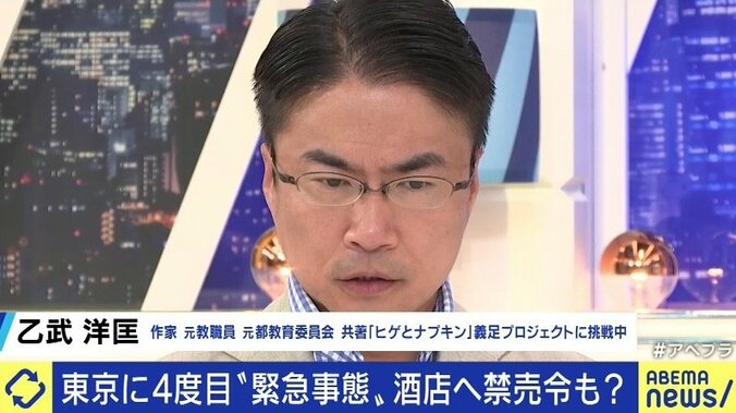 「法的根拠に基づかないようなことがまかり通った、という前例を作るべきではない」酒類提供停止に躍起になる政府に乙武氏 1枚目