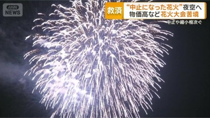 全国から集まった花火が打ち上がる