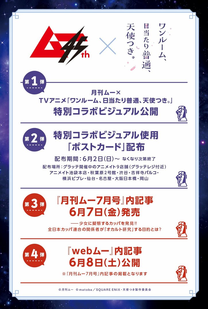 【写真・画像】アニメ『ワンルーム、日当たり普通、天使つき。』×月刊ムー特別コラボ決定！ビジュアルが公開　3枚目