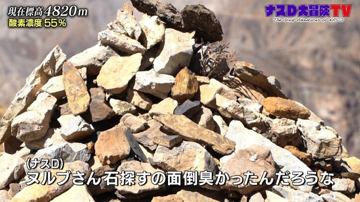 標高4820メートルの珍事…ナスD、峠の頂に“動物の糞”を置いてしまう現地コーディネーターを思いやる
