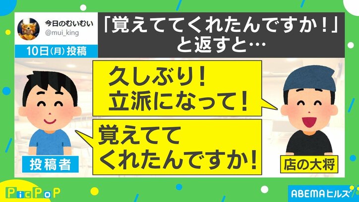 「覚えててくれたんですか?」大将と投稿主の“粋な行動”がネット上で話題