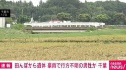 田んぼから遺体 豪雨で行方不明の男性か 千葉