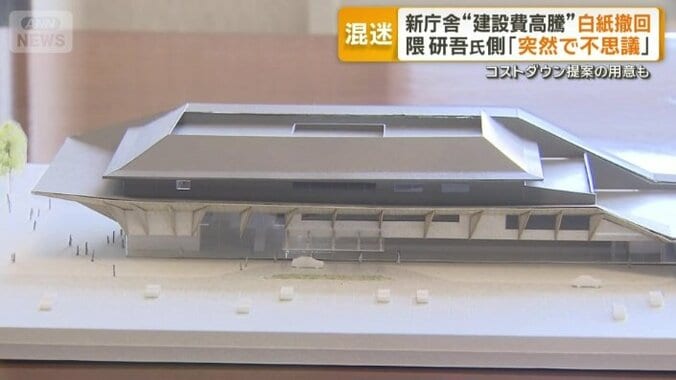 前町長の肝いりだった隈氏の新庁舎