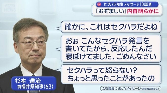 セクハラであることを分かっていながらメッセージを送っていたとの指摘も
