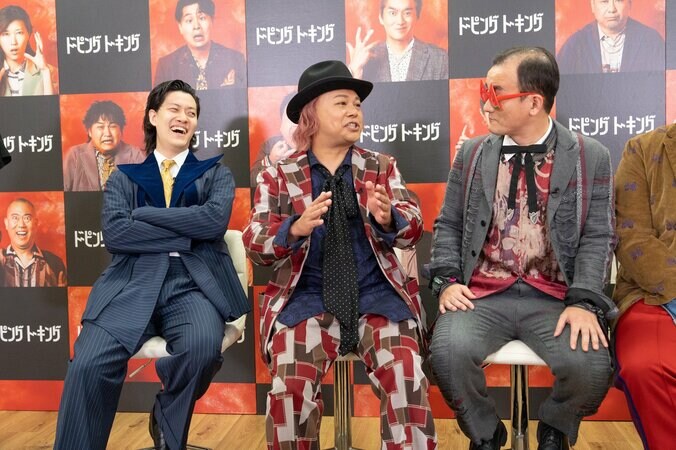 左から霜降り明星・粗品、中山功太、ななまがり・森下直人