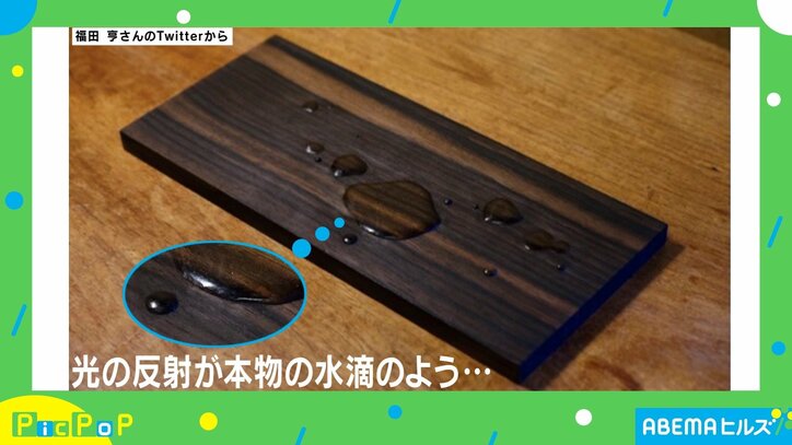 どう見ても“水滴のついた板”！ 投稿主のスゴ技に「拡大しても何が何やら…」と反響