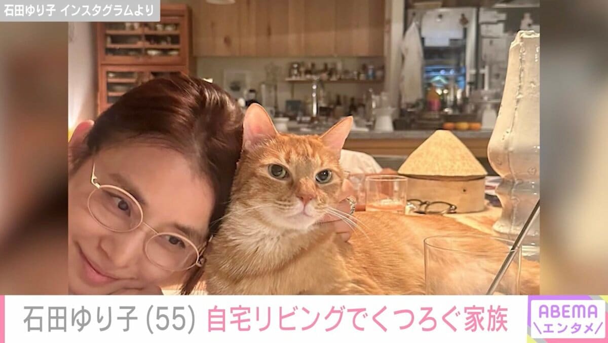 石田ゆり子（55）、広々リビングでくつろぐ愛猫を公開 「ステキな王国
