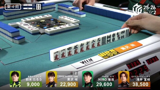 黒沢咲、ドラ引いてリーチ！赤引いて一発ツモ！そして裏！のシーン