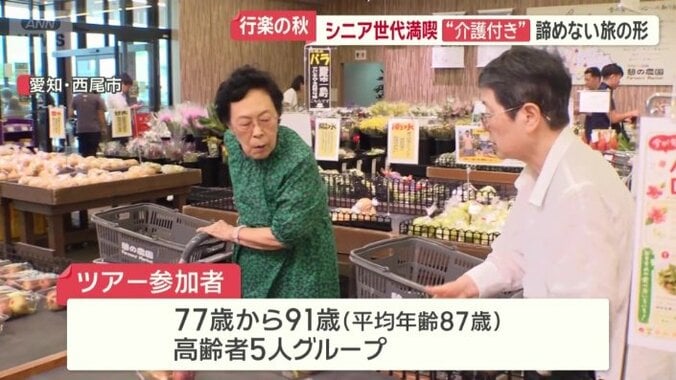 日帰りツアーに参加したのは高齢者5人