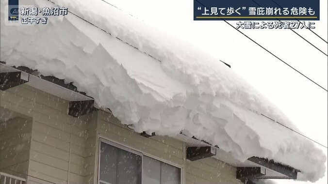 屋根に積もった雪
