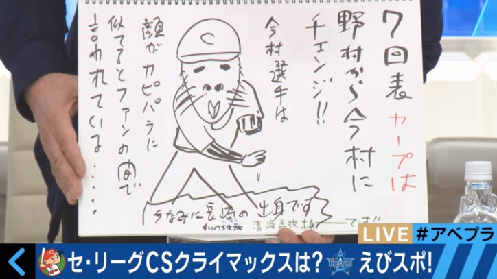 蛭子能収、セ・リーグCS第2戦を珍解説 オヤジギャグ連発のフリーダム状態