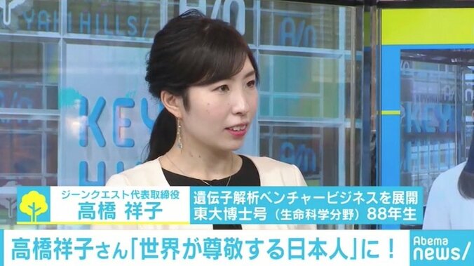 “世界が尊敬する日本人100人”選出の高橋祥子氏「知人から『載ってるよ』と」 1枚目