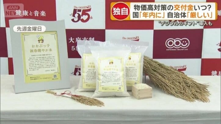 現物支給されるコメ