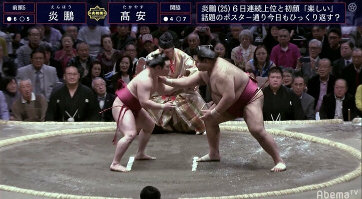 芝田山親方、高安を破った炎鵬の下手投げに「投げてない」と異論　解説に垣間見えた炎鵬の巧さ