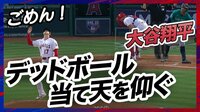 【映像】大谷翔平、強打者にデッドボール当て天を仰ぐ