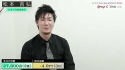 松本吉弘、2戦目2着でトータル3位／麻雀・RTDトーナメント2019　グループC