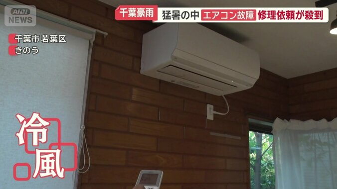 エアコンから吹き出す冷風
