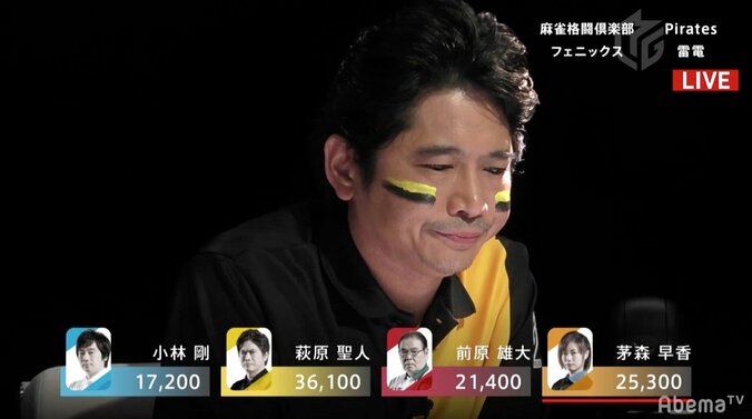 これぞ“リアルアカギ”萩原聖人、激動の2018年をトップ締め！オーラス好配牌は「ファンからのご褒美」／麻雀・大和証券Mリーグ 2枚目