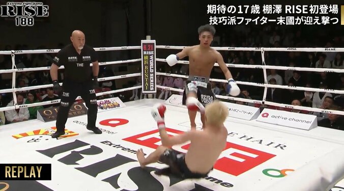 衝撃の右ハイKO