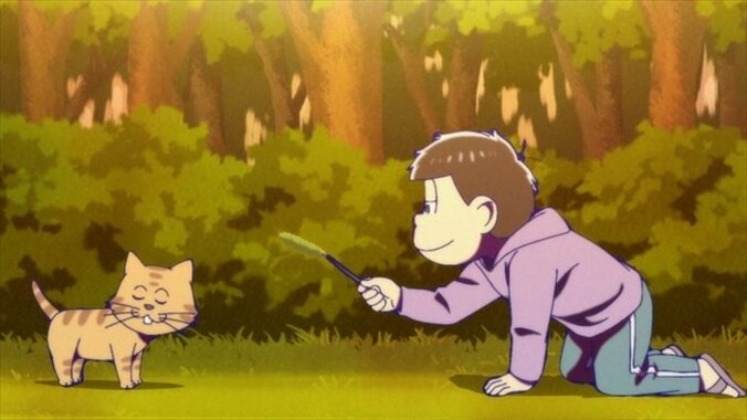 アニメ「おそ松さん」第6話、猫と戯れる一松に視聴者「デレ顔最高」「嬉しそうな顔してる」の声 1枚目