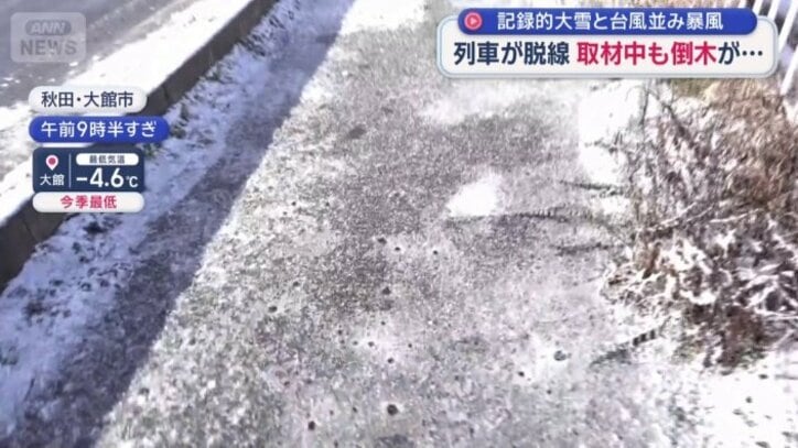 道路はスケートリンク上のよう