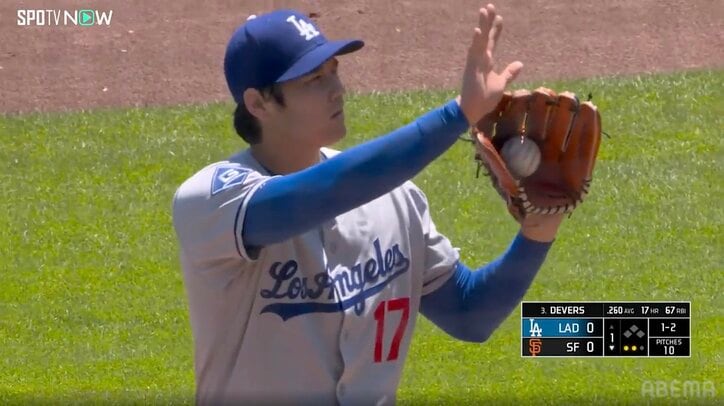 【写真・画像】「アメイジングだ」投手・大谷、圧巻の「三者連続三振」 156→158→160…徐々に“ギアチェンジ”、賞賛集めた全12球　1枚目