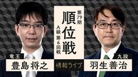 順位戦 A級 第6回戦 豊島将之竜王 対 羽生善治九段