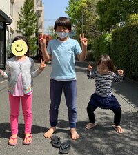 東尾理子『子どもの日　3兄弟』