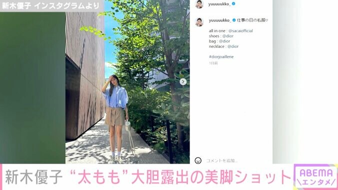 「真っ直ぐで美しい脚」「天使いた」新木優子、超ミニ丈のハイブランドコーデで美脚披露し絶賛の声 1枚目