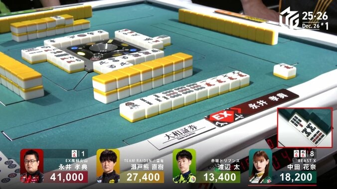 確率崩壊！永井孝典、1対8の劣勢を跳ね返す勝利のツモ