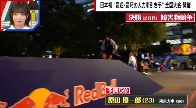 90kgの車体を引きながら華麗に障害物をクリアする原田優一郎さん