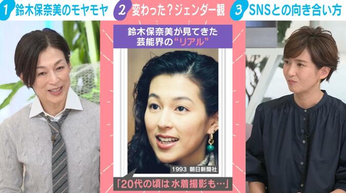 鈴木保奈美（左）、徳永有美キャスター（右）