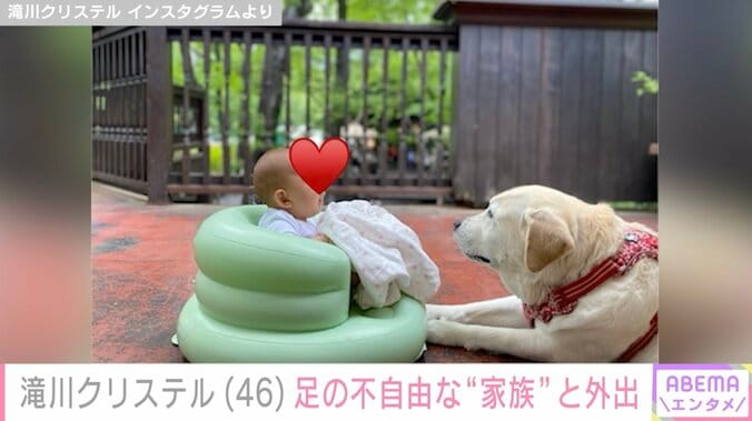 【写真・画像】滝川クリステル、足の不自由な愛犬とお出かけ「アリスさんと娘ちゃんのお写真癒やされます」と反響　1枚目