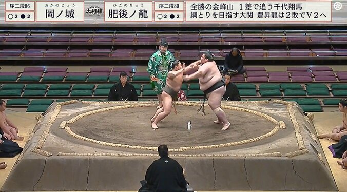 序二段八十六枚目・岡ノ城（写真左）